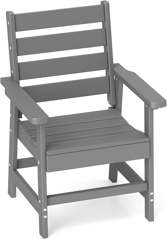 GREENVINES Outdoor Dining Chair | HDPE | Patio Chairs | All-Weather | Grey by GreenVines