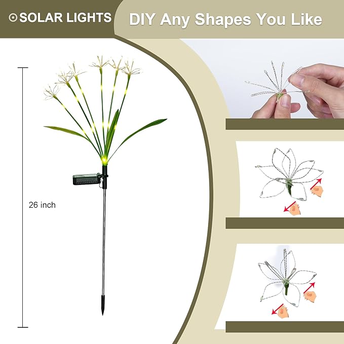 Garden Decor Solar Outdoor Lights, Waterproof Solar Powered Garden Decorative - Image 5