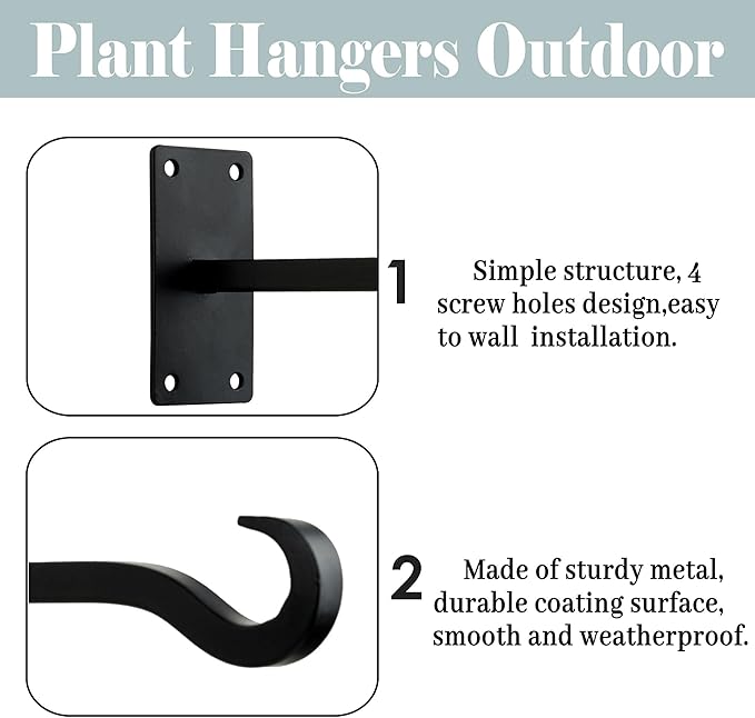 Qiang Ni Bird Feeder Hanger: 8-Inch Wall-Mounted Plant Bracket Outdoor - Image 7