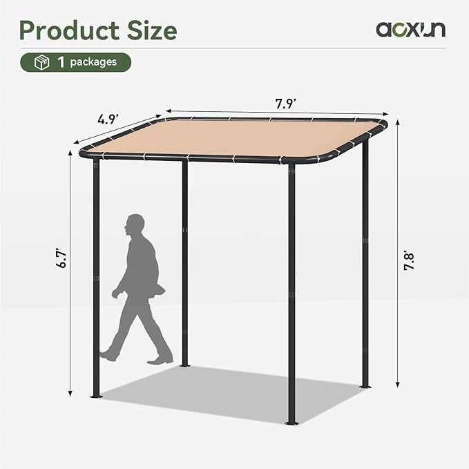Aoxun 8x5 Lean to Gazebo Outdoor Pergola - Image 4