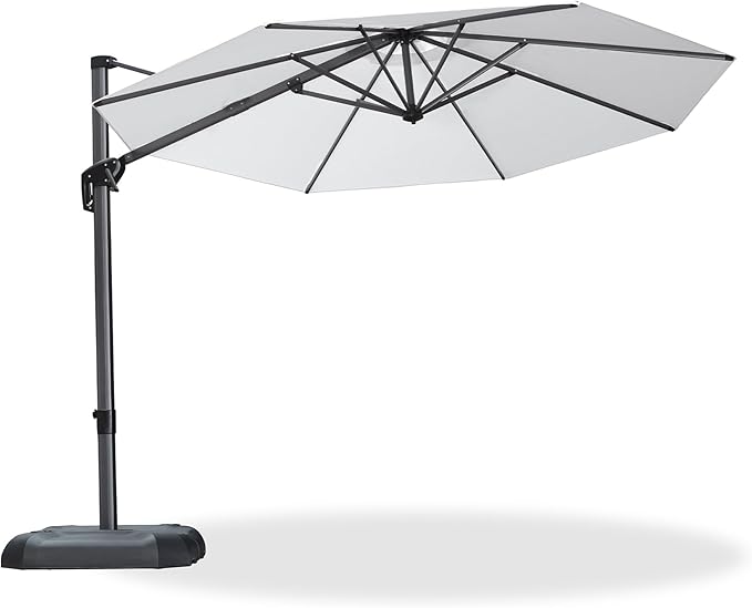 PURPLE LEAF 10 Feet Patio Umbrella Outdoor Cantilever Round Umbrella Aluminum - Image 2