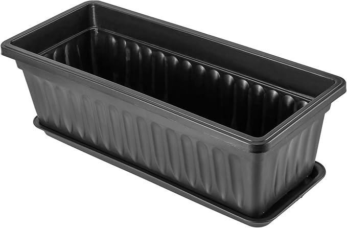 6 Pack 17 Inch Flower Window Box, Plastic Vegetable Planters Long Pots - Image 8