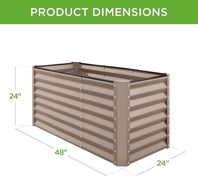 Best Choice Products 4x2x2ft Outdoor Metal Raised Garden Bed, Deep Root Box - Image 3