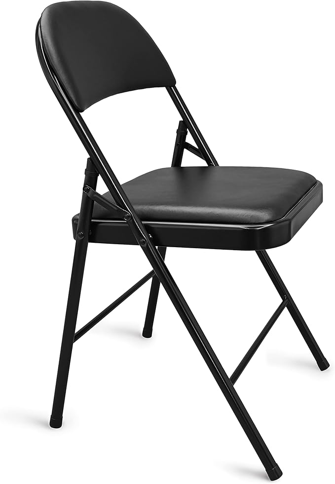 Amazon Basics Comfortable Vinyl-Padded Metal Steel Folding Chairs - Image 4