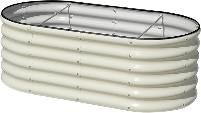 SnugNiture 4x2x1.5ft Raised Garden Bed Outdoor, Oval Raised Garden Bed Kit by snugniture