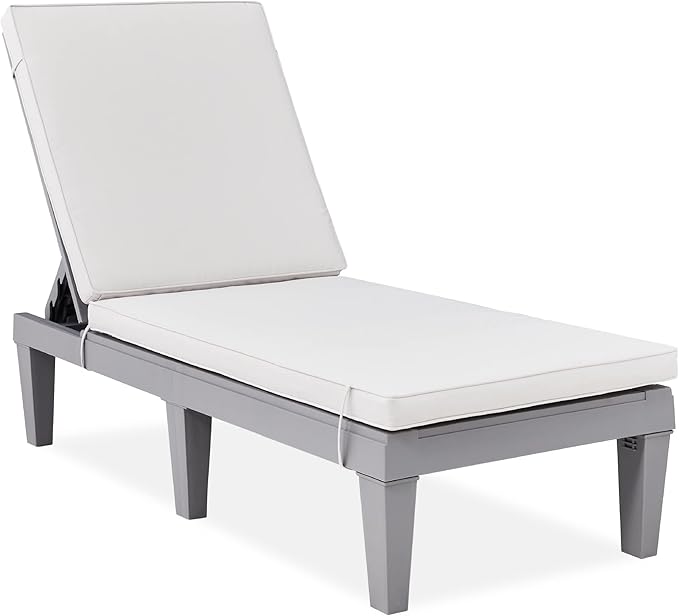 Best Choice Products Outdoor Lounge Chair, Resin Patio Chaise Lounger by BestChoiceProducts