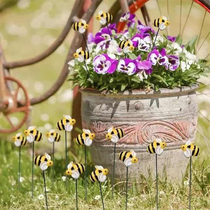 20pcs Bee Garden Stakes, Resin Bumblebee Yard Decor - Image 4
