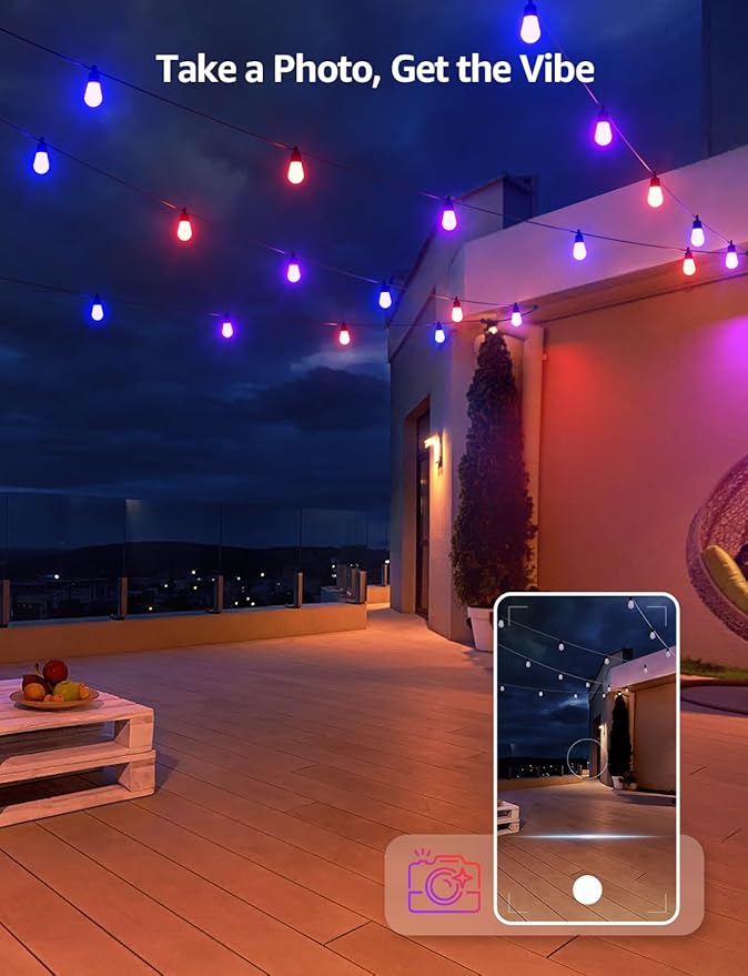 Lepro ZB1 AI Smart Outdoor String Lights APP Control, 100 ft RGB+IC+Warm White - Image 8