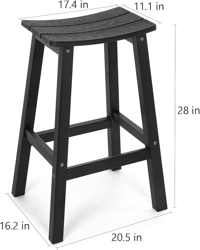 Stoog All-Weather Bar Stools Set of 2, Low Maintenance, - Image 3