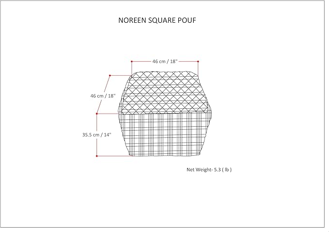 SIMPLIHOME Noreen Square Pouf - Image 3