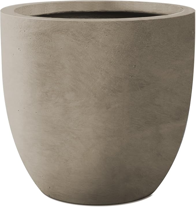 Kante 16.5" Dia Round Concrete Planter, Large Outdoor Modern Indoor Decorative by Kante