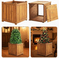 Idzo Set of 2 Hardwood Outdoor Flower Box, Durable Acacia Wood Flower Boxes by Idzo