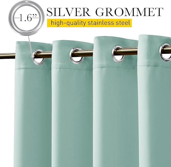 NICETOWN 2 Panels Waterproof Outdoor Curtains Fixed Grommet & Back Tab on Top & - Image 4