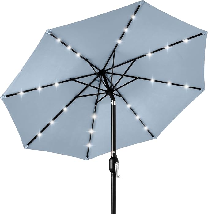 Best Choice Products 10ft Solar Polyester LED Lighted Patio Umbrella w/Tilt by BestChoiceProducts