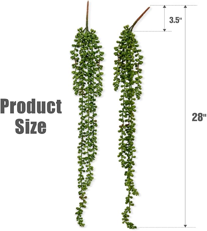 6 Pcs Artificial Succulents Hanging Plants, Fake String of Pearls Greenery - Image 2