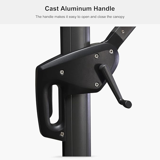 PURPLE LEAF 10' X 13' Patio Umbrella Outdoor Cantilever Rectangle Umbrella - Image 7