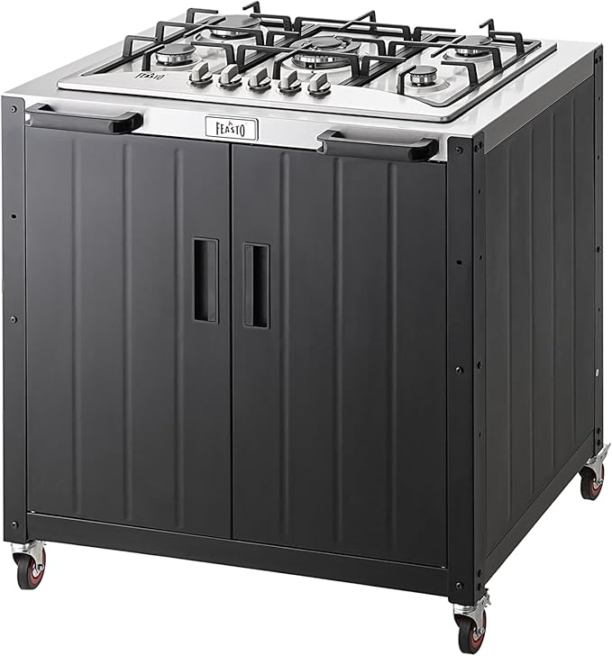 Gas Grill, Movable Outdoor Gas Stove Stainless Steel Top by Idealforcook