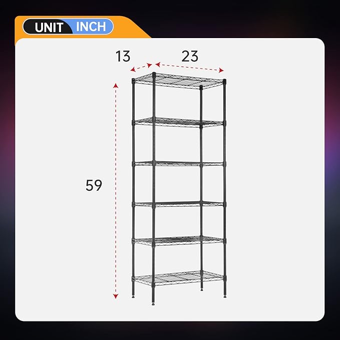 BestOffice Adjustable Wire Shelving Storage Shelves Heavy Duty Shelving Unit - Image 3