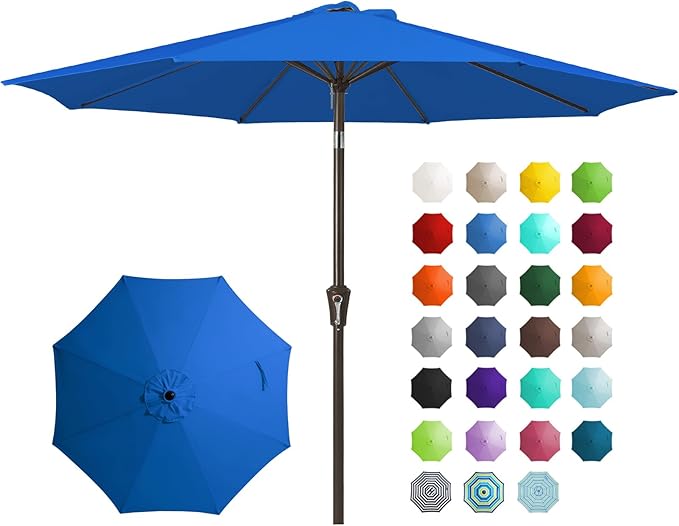 JEAREY 9FT Outdoor Patio Umbrella Outdoor Table Umbrella by JEAREYOutdoorsCollection