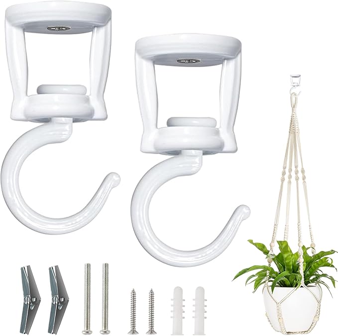 Mkono Ceiling Hooks for Hanging Plants, Heavy Duty Metal Plant Hanger for Drop by Mkono