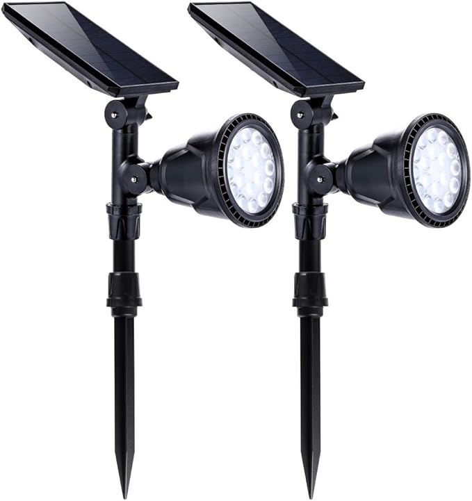 Solar Spotlights Outdoor 18 LED 300 Lumens Waterproof Adjustable Wall Light by MOLEBIT