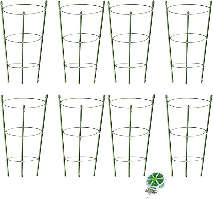 8 Pack Tomato Cage for Garden Plant Support, 18 inches Small Tomato Cages by HOYEJYOU