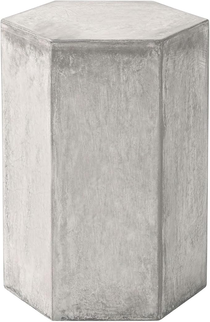 COSIEST Concrete Accent Table, Hexagon Patio Side Table 14.5''Wx16''H, Modular - Image 5