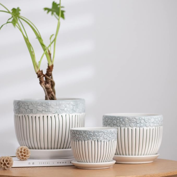 Ton Sin Grey Flower Pots, Texture Planter - Image 4