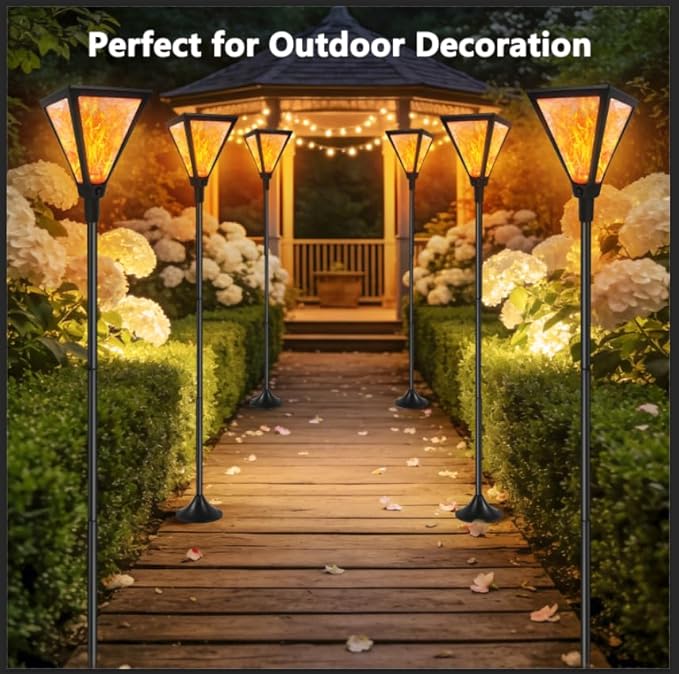 Upgraded Extra-Tall Solar Lights Outdoor, 2 Pack Flickering Flame Solar Torch - Image 7