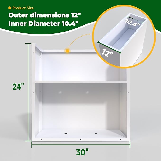 White Metal Planter Box 30" x 12" x 24" - Image 2