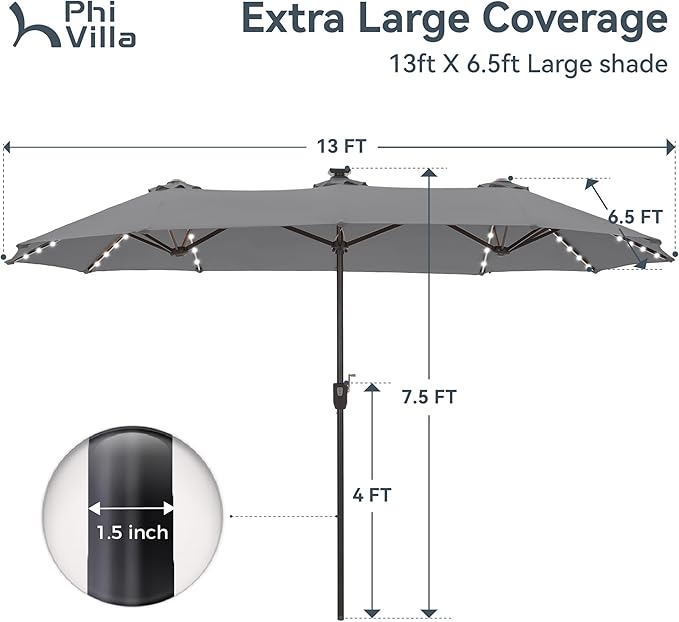 PHI VILLA 13ft Patio Umbrella - Image 2