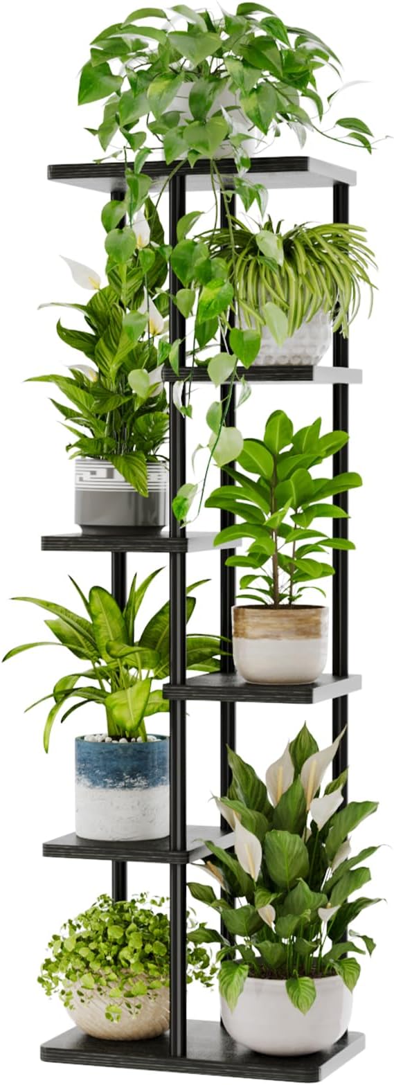 Bamworld Tall Plant Stand Indoor, 6 Tier Metal Plant Shelf by Bamworld