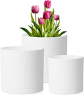 10/8/6 inch Deep Flower Pots, 3 Pack Cylinder Tall Plant Pots by Meowell