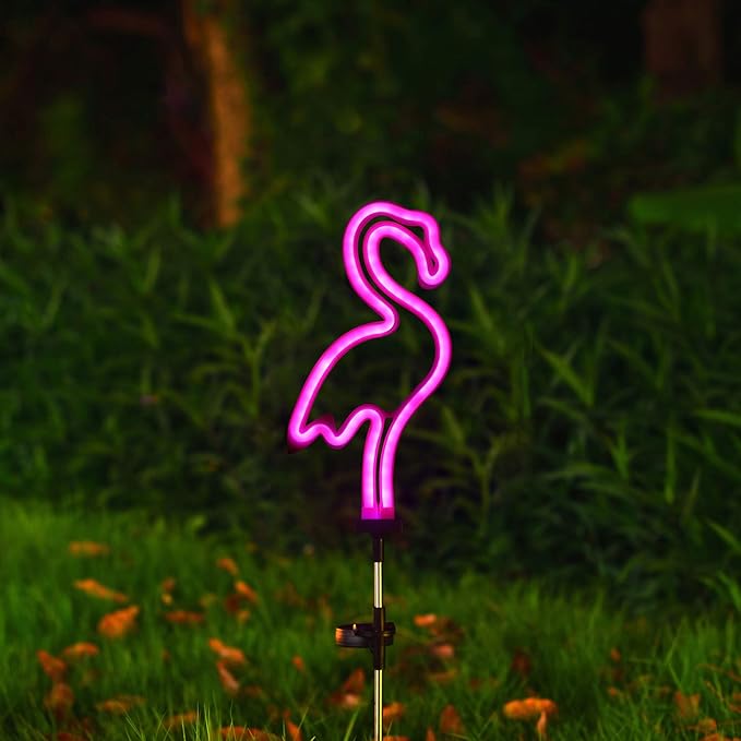 Flamingo Solar Garden Stake Lights, Outdoor Solar Pathway Light - Image 6