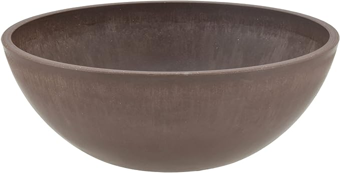 PSW Pot Collection M30C 12-inch Plastic/Stone/Wood Composite Low Bowl Planter – - Image 2