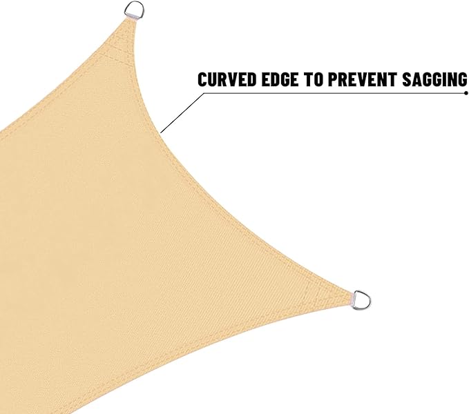 LOVE STORY Triangle 7'x7'x7' Waterproof Sun Shade Sail Canopy UV Block - Image 7