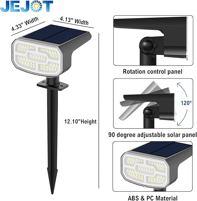 Color Changing Solar Spot Lights Outdoor Waterproof IP65, 9 Lighting Modes - Image 9