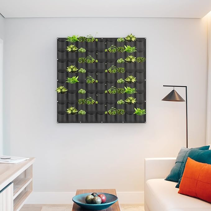 Hanging Planting Grow Bags, 72 Pockets Hanging Vertical Wall Planter Wall - Image 7