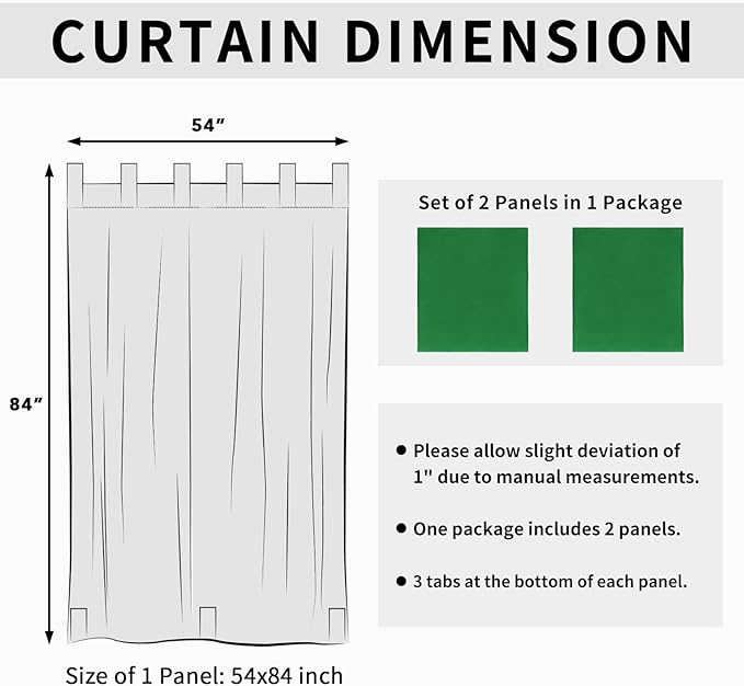 Easy-Going Outdoor Patio Curtains Detachable Tab Top Windproof Weatherproof - Image 6