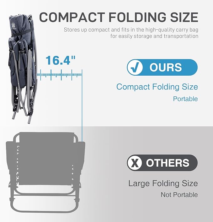 EVER ADVANCED Oversized Folding Rocking Camping Chair, Padded Portable Rocker - Image 5