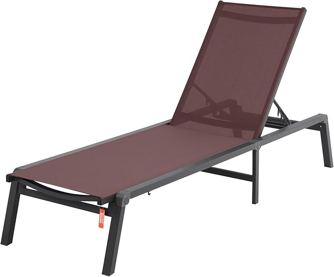VEVOR 2 Pcs Chaise Lounge Chairs Outdoor, Aluminum Patio Lounge Chair - Image 6