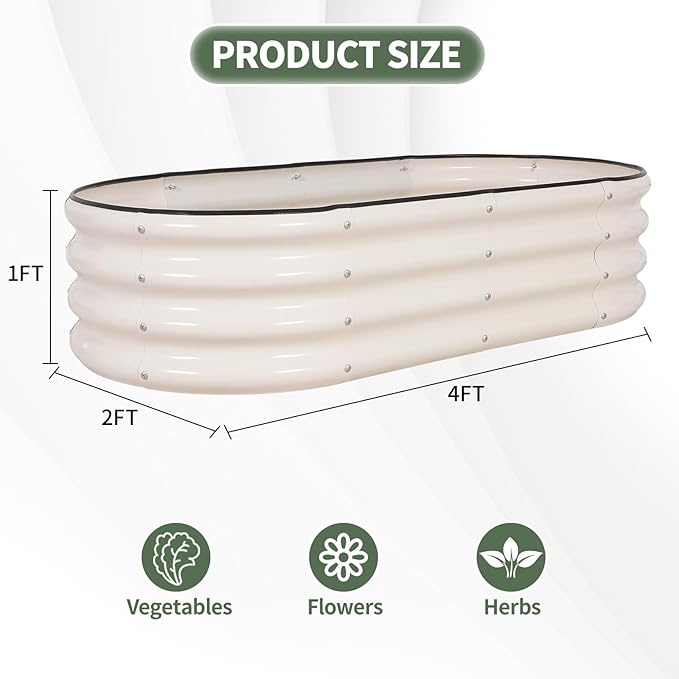 1MORE Galvanized Raised Garden Bed- Planter Garden Boxes Outdoor, Raised Beds - Image 8