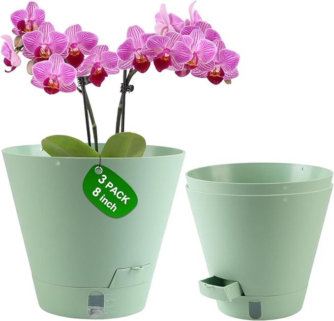 Self-Watering-Pots-for-Indoor-Plants, 8 Inch Flower Pots by Pottiffe