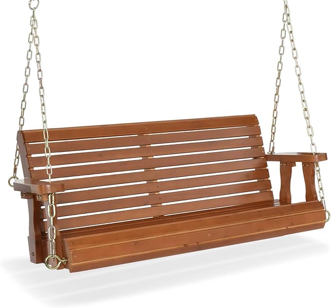 VINGLI Upgraded Patio Wooden Porch Swing by VINGLI