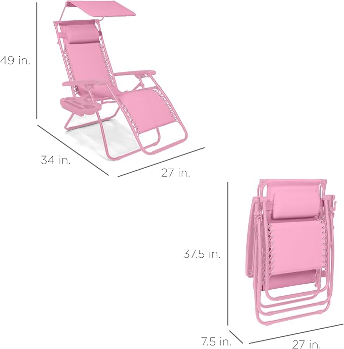 Best Choice Products Folding Zero Gravity Outdoor Recliner Patio Lounge Chair - Image 2