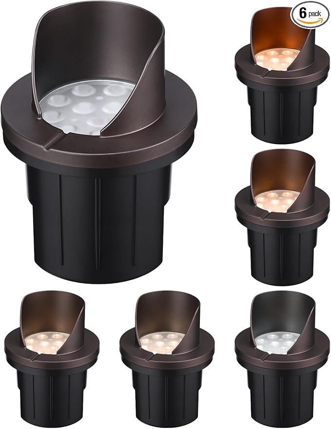 LEONLITE Dia. 4 Inch 5CCT Well Lights Landscape LED In Ground, Shielded Top by LEONLITE