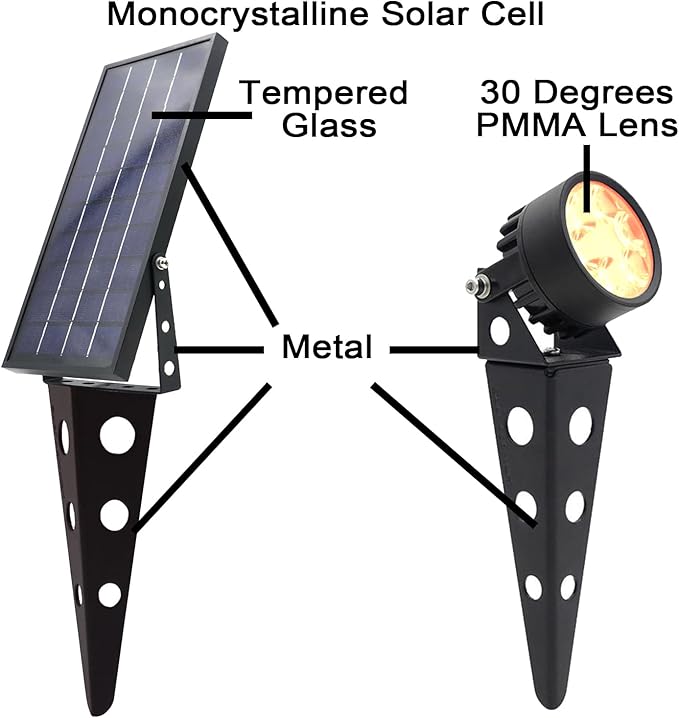 Solar Outdoor Spotlight Legacy 50X 4PK, Garden Landscape Yard Pathway Light - Image 2