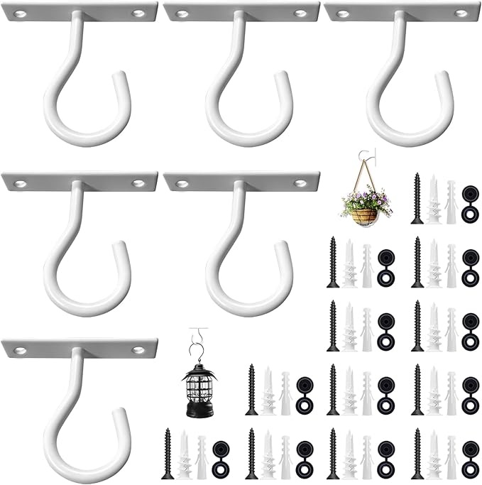 6Pack 2.5Inch Ceiling Hooks for Hanging Plant, Hanger for Indoor and Outdoor by AnDocK
