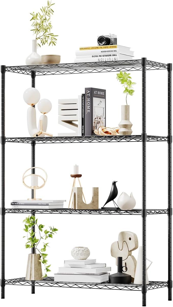 BestOffice | 4-Tier Wire Storage Shelves | 36x14x54 | Black | - Image 8