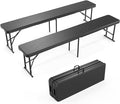 VINGLI 6 feet Plastic Folding Bench, Portable in/Outdoor Picnic Party Camping by VINGLI